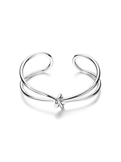 Platinum Exquisite Open Design Knot Shaped Bangle
