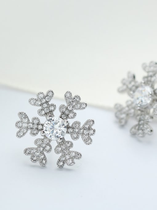 kwan Micro Pave Zircons Snowflake Stud Earrings 2
