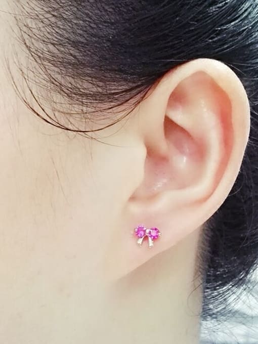 Qing Xing 925 Sterling Silver Needle Mini Rosette Luxury stud Earring 1