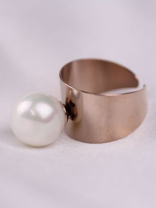 GROSE Artificial Pearl Exaggerated Opening Ring 1