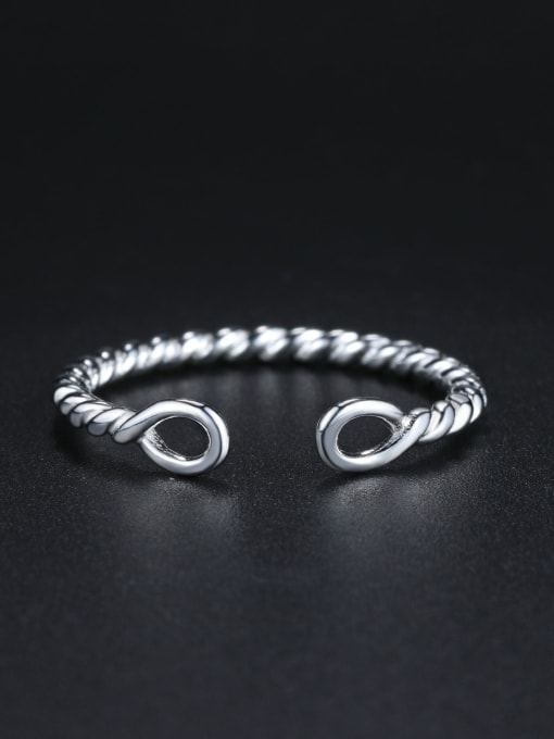 ZK Simple Twisted Opening 925 Sterling Silver Ring 3