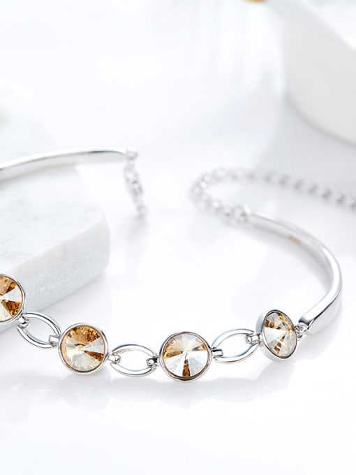 CEIDAI Fashion Little Yellow austrian Crystals 925 Silver Bracelet 2