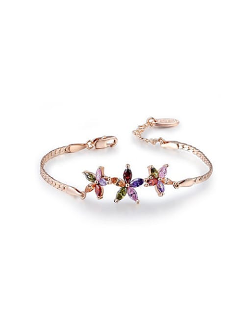 Rose Gold Colorful Star Shaped AAA Zircon Bracelet