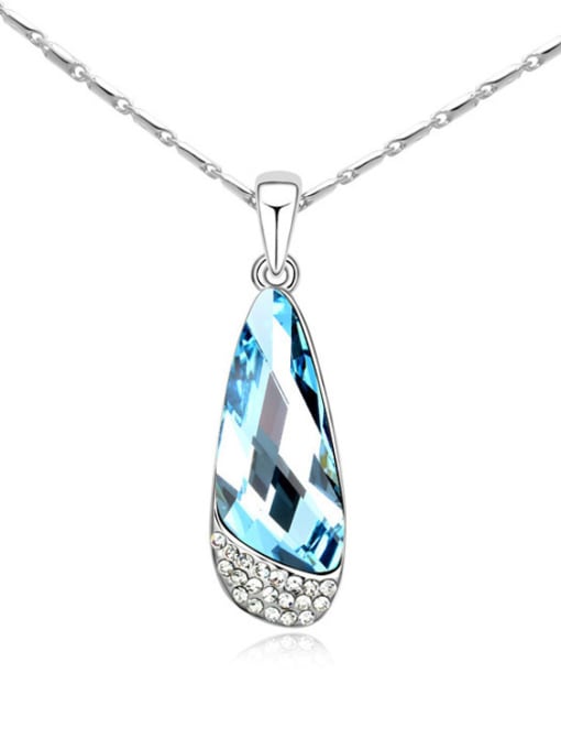 blue Simple Water Drop austrian Crystals Alloy Necklace
