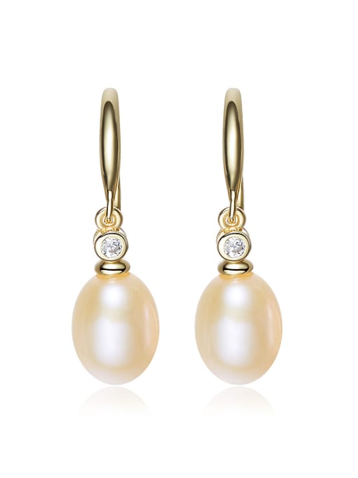 Yellow Fashion Freshwater Pearl 925 Silver Earrings