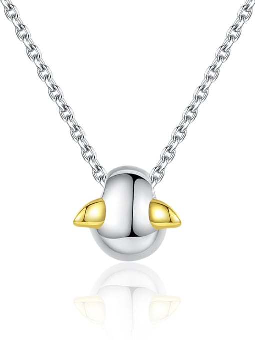 CCUI 925 Sterling Silver With Platinum Plated Simplistic Irregular Necklaces