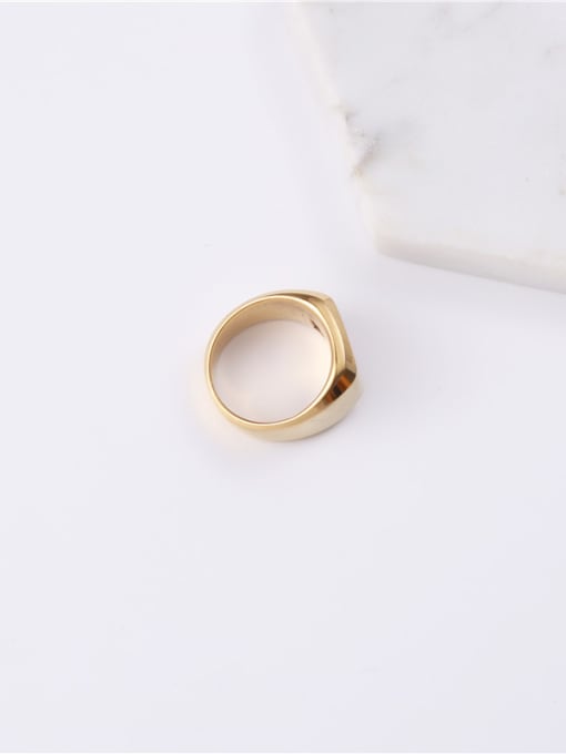 GROSE Titanium With Gold Plated Simplistic Geometric Band Rings 1