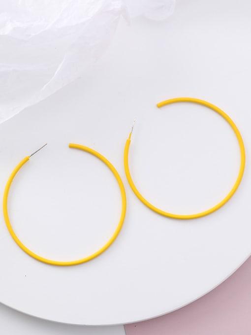 B yellow Alloy With  Enamel  Trendy Geometric Hoop Earrings