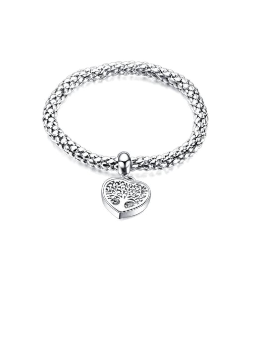 1020-platinum Stainless Steel With Gold Plated Personality Hollow  Heart Chain Bracelets