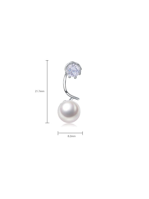 BLING SU AAA zircon minimalist Shell Pearl Earrings 1