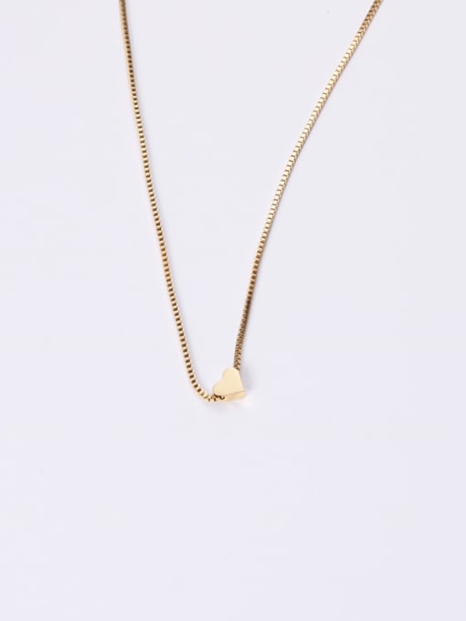 GROSE Titanium With Gold Plated Simplistic  Smooth Heart Necklaces 0
