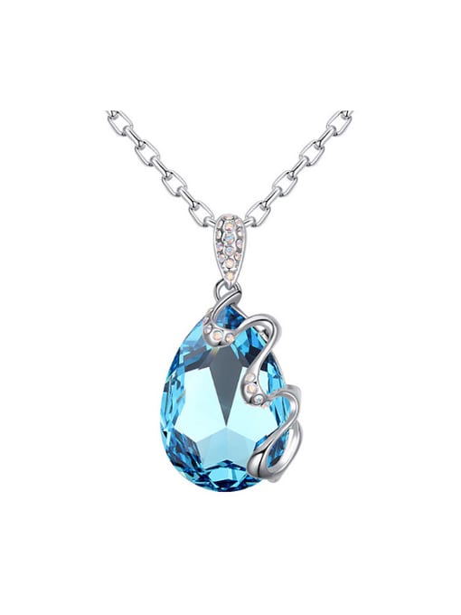 QIANZI Simple Water Drop austrian Crystal Alloy Necklace 0