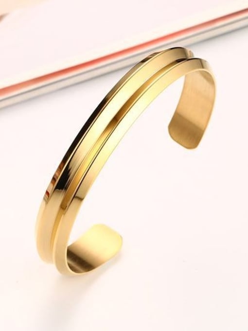 CONG All-match Open Design Letter C Shaped Stainless Steel Bangle 2