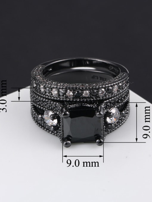 ZK Black Nano Plating Fashion Western Unisex Ring 3