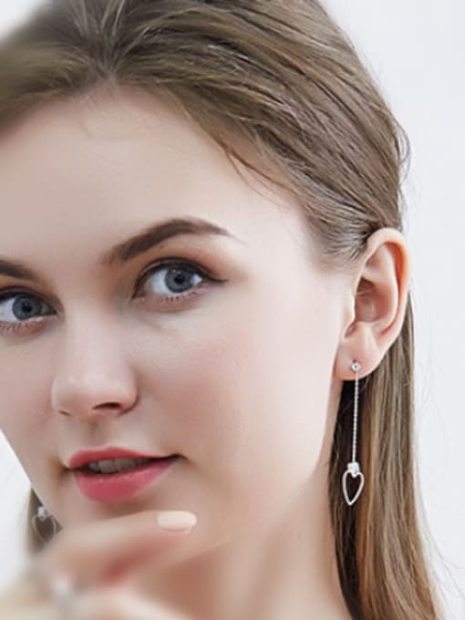 CEIDAI S925 Silver Heart-shaped threader earring 1