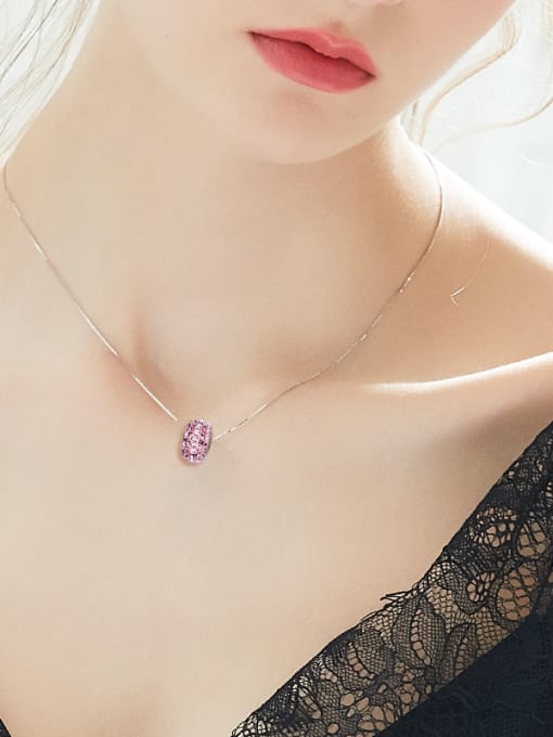 CEIDAI Simple austrian Crystals Oblate Bead Necklace 1