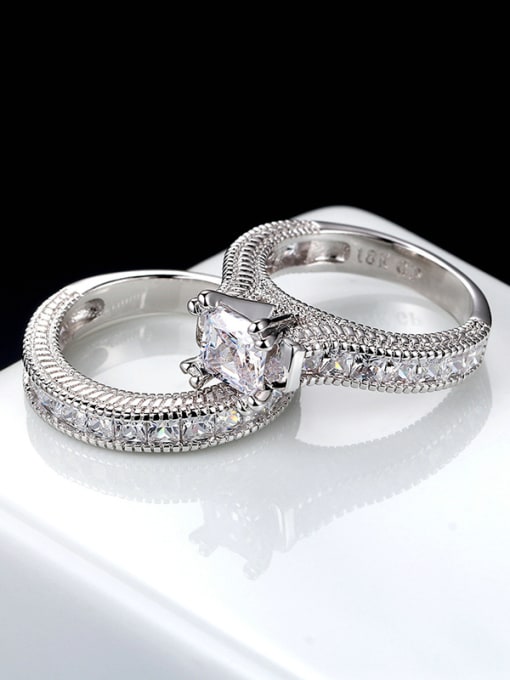 ZK Western Style Luxury Zircons White Ring 3