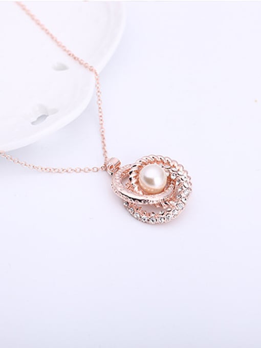 BESTIE 2018 Alloy Rose Gold Plated Fashion Artificial Pearl and Rhinestones Two Pieces Jewelry Set 1