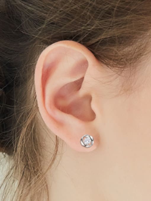 CEIDAI Fashion Tiny Cubic Zircon 925 Silver Stud Earrings 1