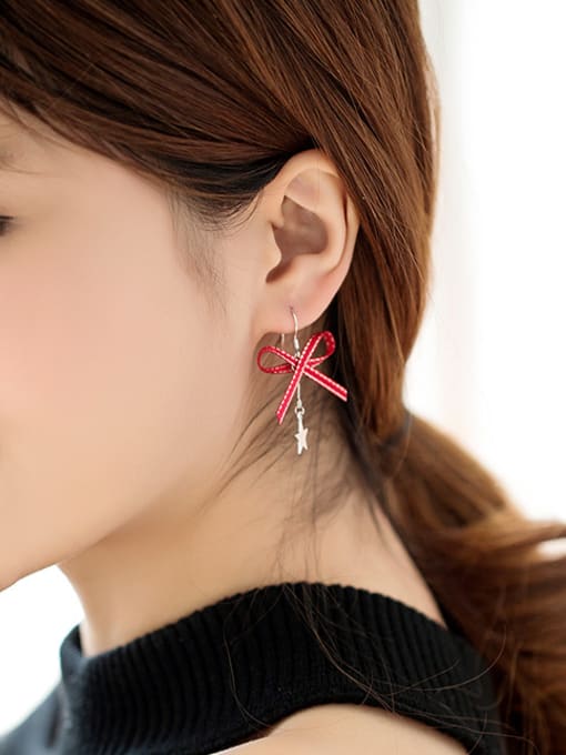 Peng Yuan Personalized Bowknot Little Star 925 Silver Earrings 1