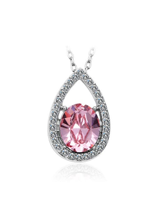 pink Fashion Hollow Water Drop shaped Necklace