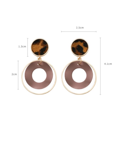 Girlhood Alloy With Rose Gold Plated  Retro leopard print Geometric Drop Earrings 1