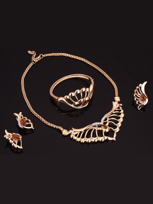 BESTIE Alloy Imitation-gold Plated Vintage style Artificial Stones Four Pieces Jewelry Set 1