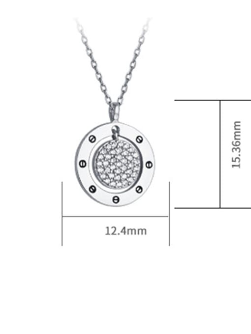 Dan 925 Sterling Silver With  Cubic Zirconia Personality Concentric round  Necklaces 3