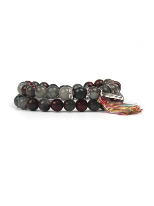 Bloodstones KSB1143-E TMulti-layer Colorful Tassel Fashion Bracelet
