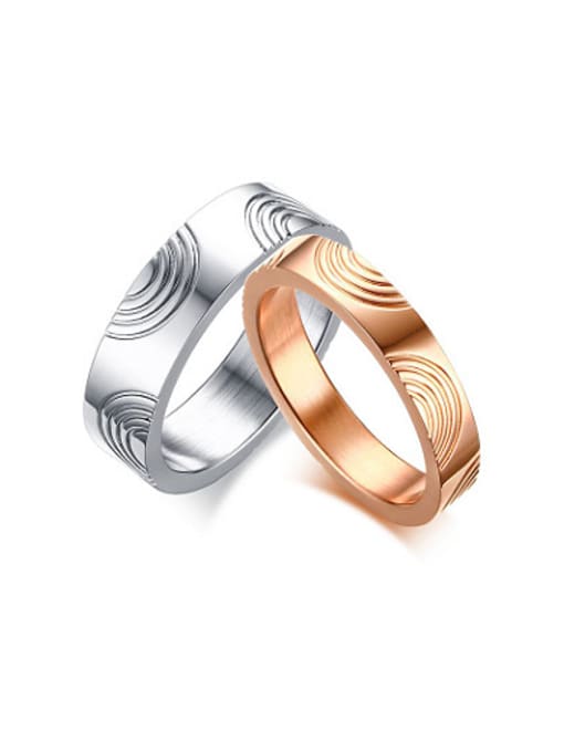 CONG Couples Creative Geometric Shaped Titanium Ring 0