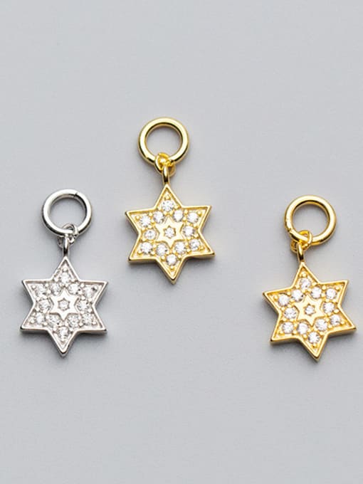 FAN 925 Sterling Silver With 18k Gold Plated Delicate Star Charms 3