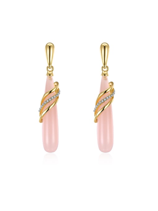 rose Gold ,Pink Women Trendy Flower Shaped drop earring