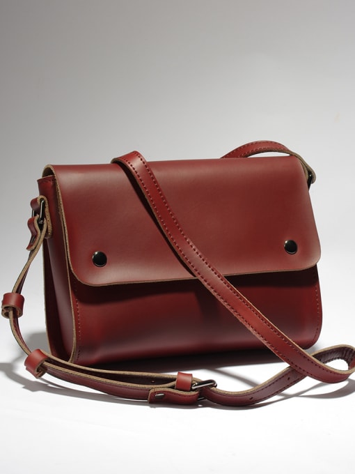 RUI Crazy Horse Leather Retro Brown Crossbody Bag 1