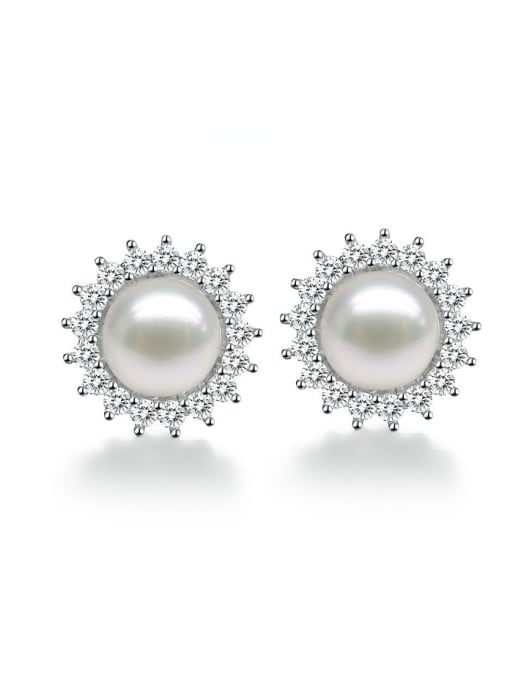 UNIENO Freshwater Pearl stud Earring 0