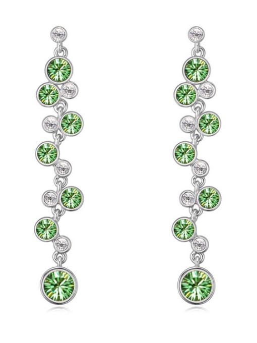 green Fashion Cubic austrian Crystals Alloy Drop Earrings