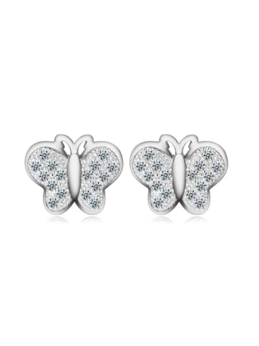kwan Butterfly Shaped Zircons Fashion Stud Earrings 0