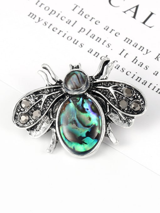 XD8660 Alloy With Antique Silver Plated Cute Insect  Bee Brooches