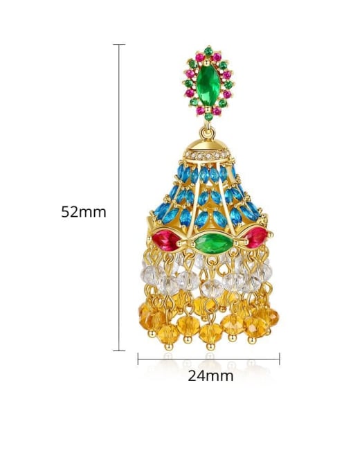 BLING SU Copper With Gold Plated Vintage Irregular Chandelier Earrings 4