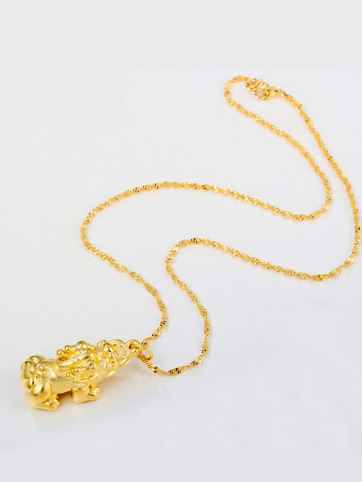 XP Copper Alloy 24K Gold Plated Classical Beast Necklace 1