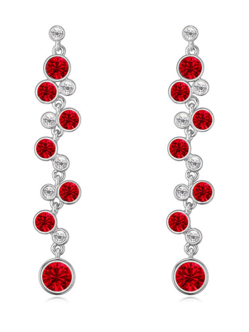 red Fashion Cubic austrian Crystals Alloy Drop Earrings