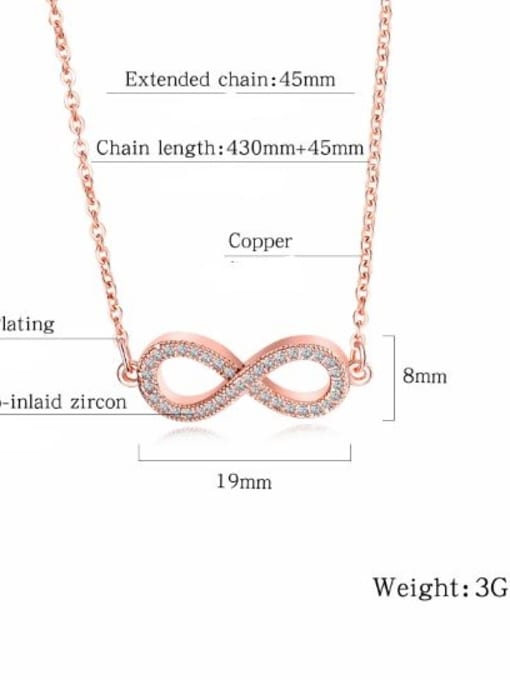 Open Sky Copper With Rose Gold Plated Simplistic with infinite Necklaces 2