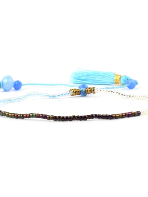 HB562-H Handmade Stretch Colorful Women Tassel Bracelet
