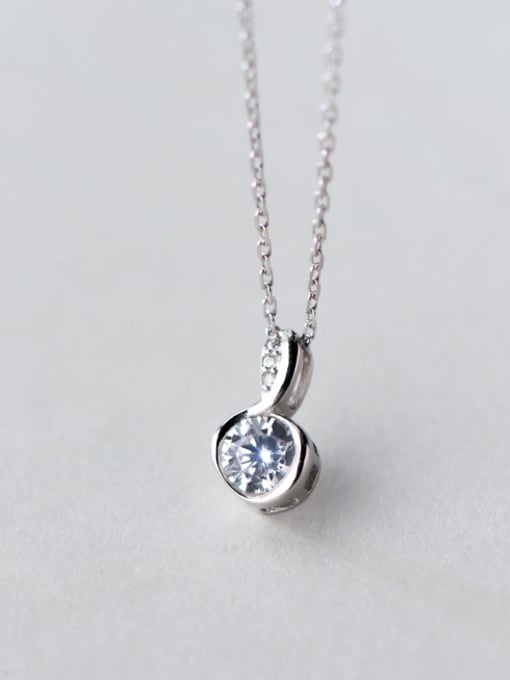 Rosh Temperament Round Shaped Shining Zircon Necklace 0