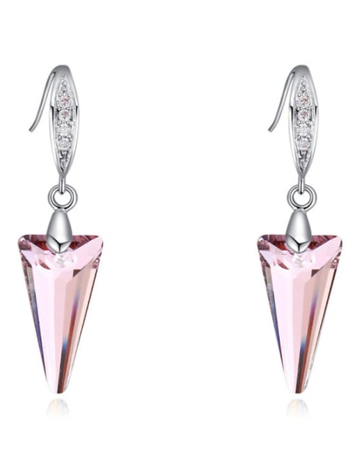 purple Fashion Triangle austrian Crystals Alloy Earrings