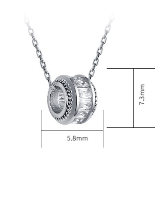 Dan 925 Sterling Silver With Cubic Zirconia Simplistic Cylinder Necklaces 2