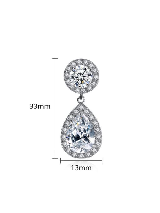 BLING SU Copper With Platinum Plated Luxury Water Drop Drop Earrings 2