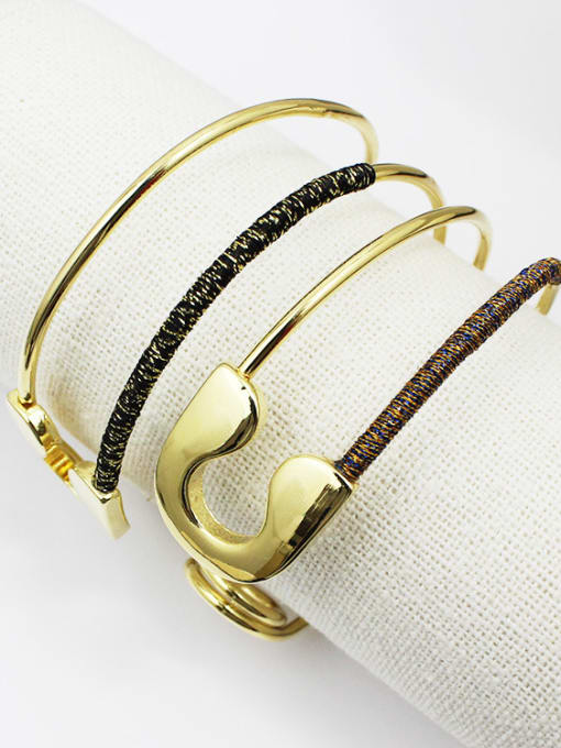 B Double Layer Hollow Round Shaped Wrap Bangle