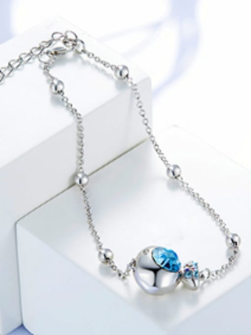 blue 925  Silver Fish-shaped Bracelet
