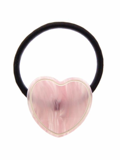 Fresh powder Rubber Band With Cellulose Acetate  Cute Heart ShapedHair Ropes