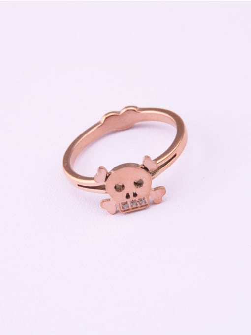 GROSE Punk Skull Rhinestones Titanium Ring 0